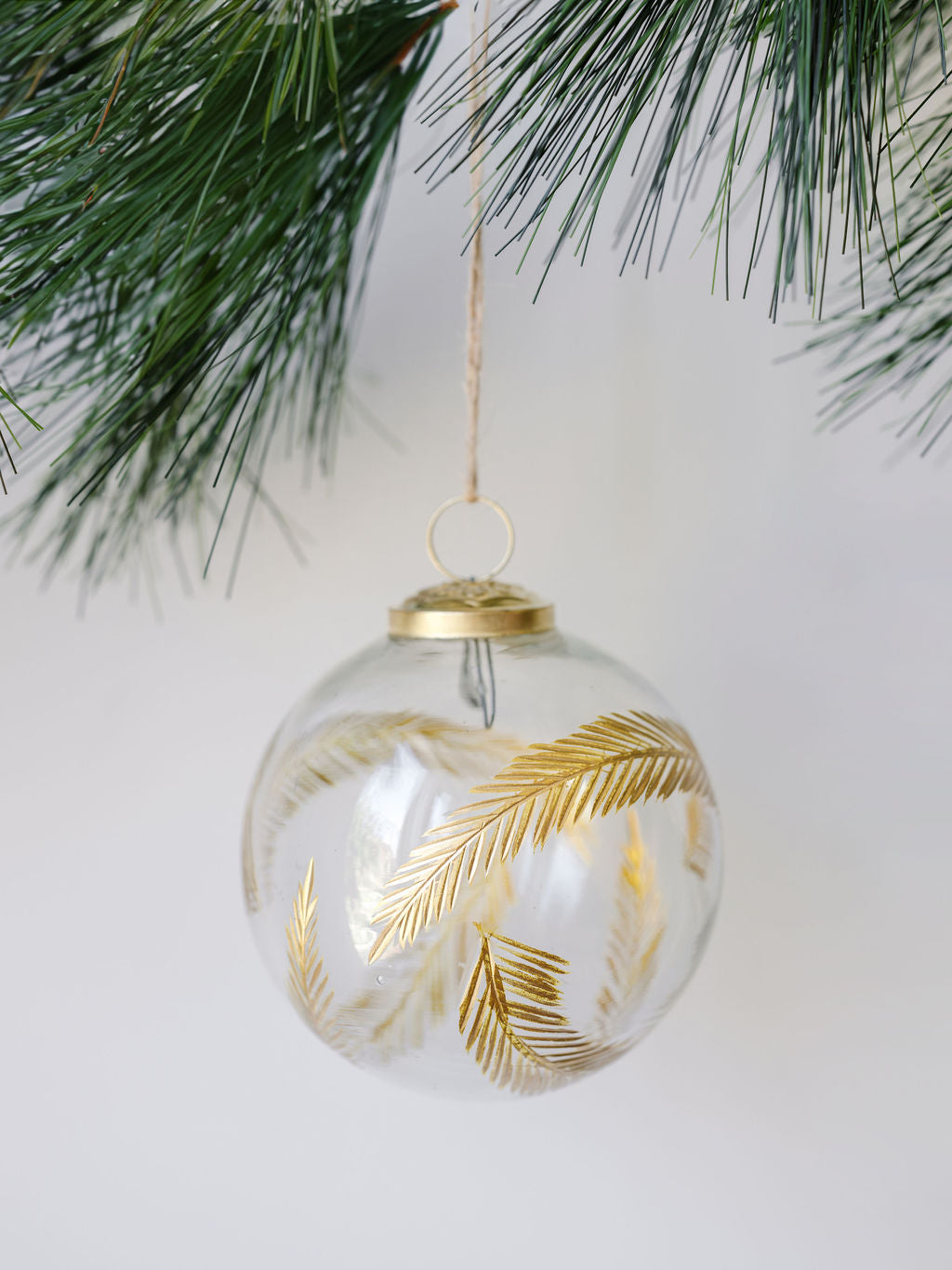 4" Handblown Gold Etched Glass Ornament