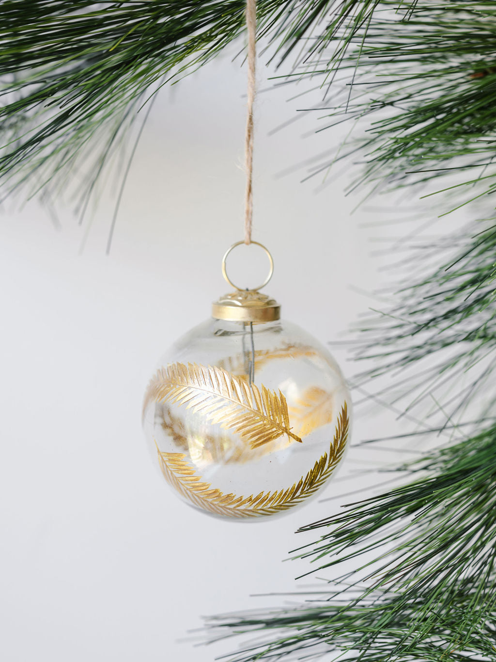 Hand Blown Glass Gold Etched Ornament