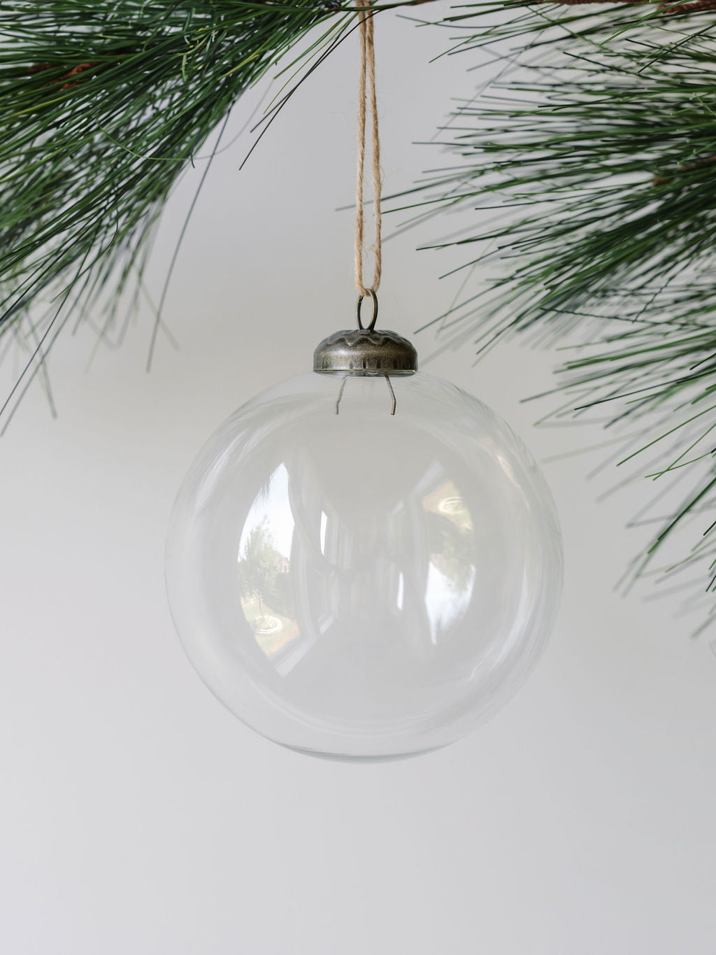 4 Clear Glass Ornament - Set of 6