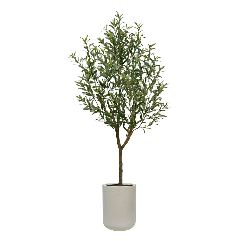 Commercial Artificial Olive 7' Tree with Artisan Mediterranean Planter