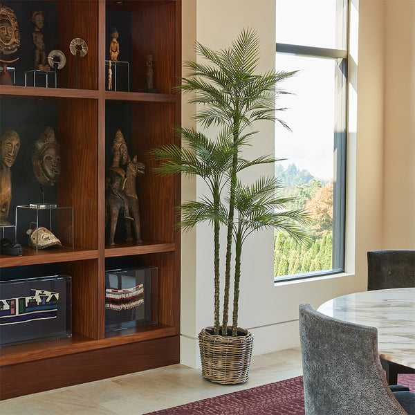 Palm Faux Tree in French Rattan Basket