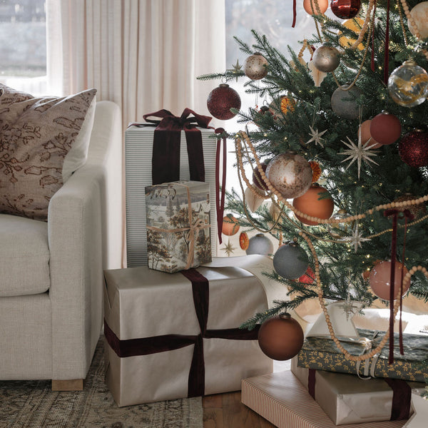 Flocked Bordeaux Ornament on Timeless Collection