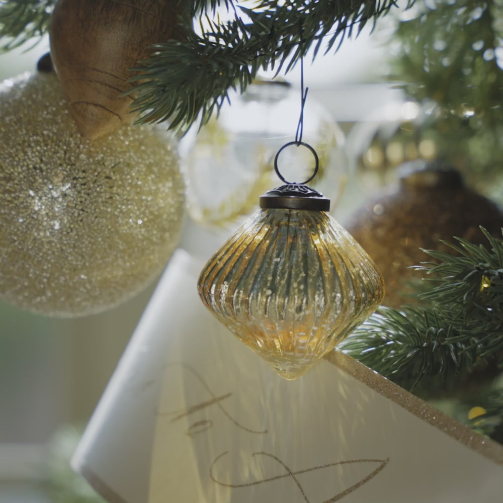 video of mercury glass ornaments  midnight star collection tree