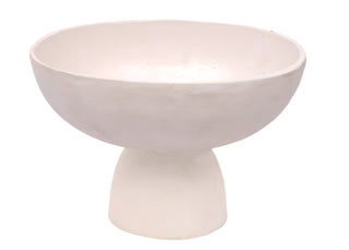 Close-up of the minimalist Charlotte Serving Bowl by CG Hunter, showcasing its artisan craftsmanship and eco-friendly design in a pristine white finish.