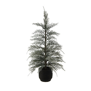Luxe presentation of CG Hunter 2' Flocked Cedar Tree on a pristine background, showcasing its detailed flocked branches for a timeless holiday charm.