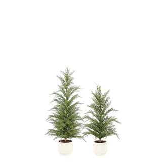 Artificial Evergreen Cedar Tree Set