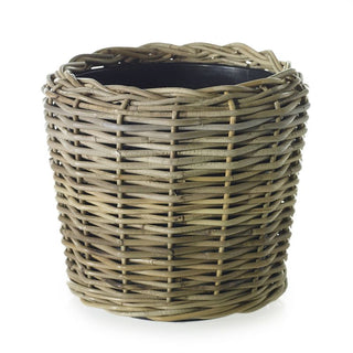 Chic French Rattan Basket by CG Hunter, meticulously handcrafted, designed to elegantly accentuate any faux greenery, adding a sophisticated and timeless appeal to your space.