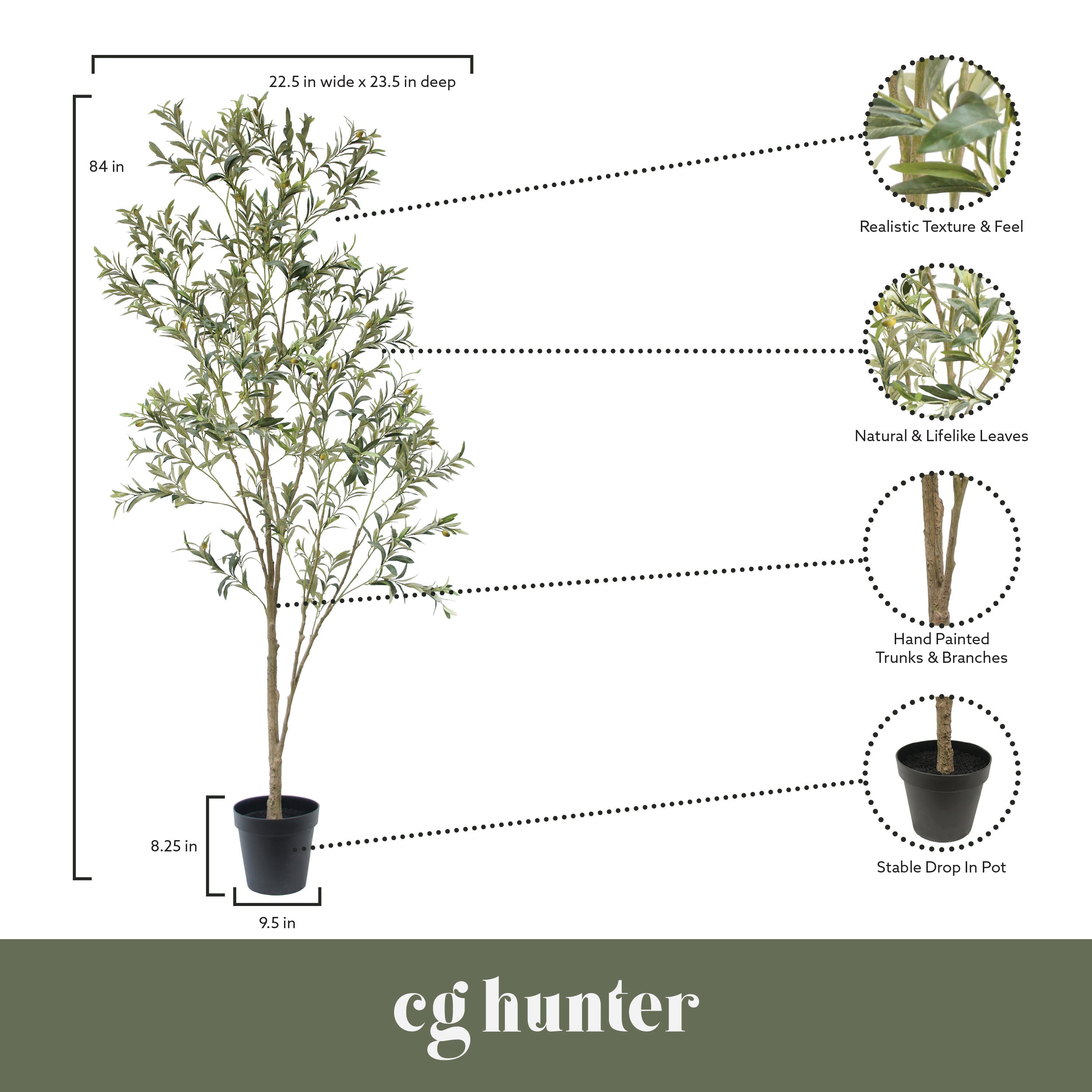 7' Artificial Wispy Olive Tree