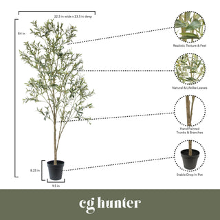 7' Artificial Wispy Olive Tree by CG Hunter showcasing realistic texture and lifelike leaves, perfect for elevating home decor.