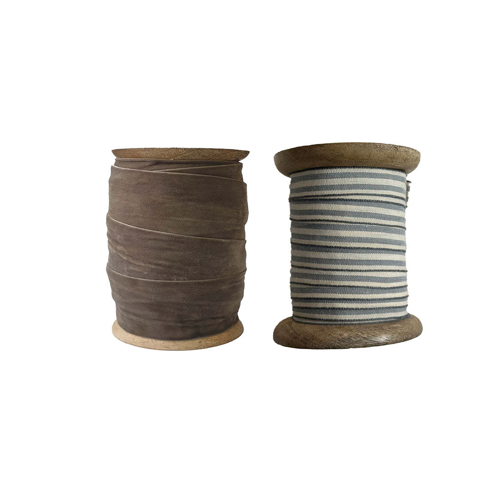 Brown and Gray Striped Ribbon