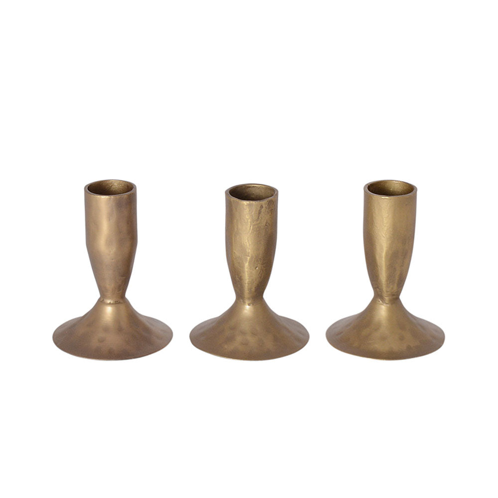 3.5" Iron Candleholders in Antique Brass