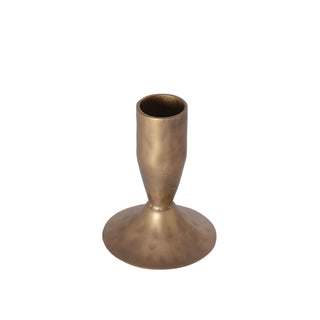 Single 3.5" Iron Candleholder in Antique Brass by CG Hunter, featuring a sophisticated silhouette ideal for creating an inviting atmosphere in any space.