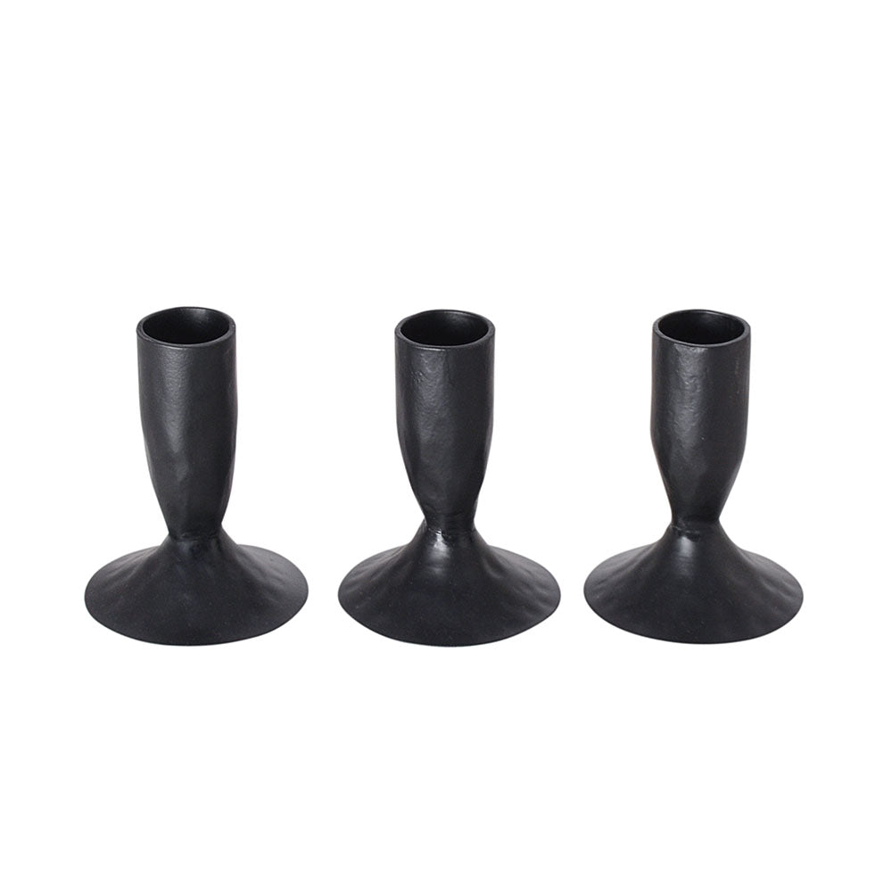 3.5" Iron Candleholders in Black