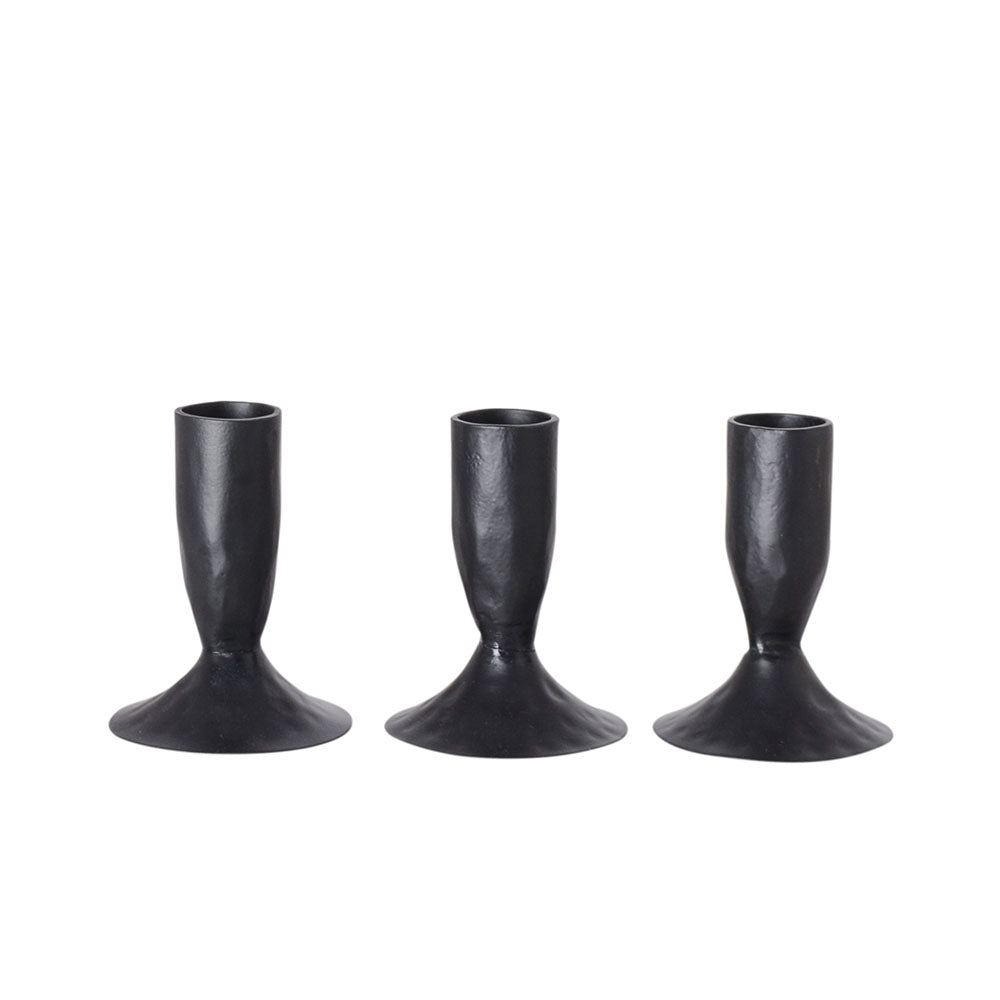 3.5" Iron Candleholders in Black