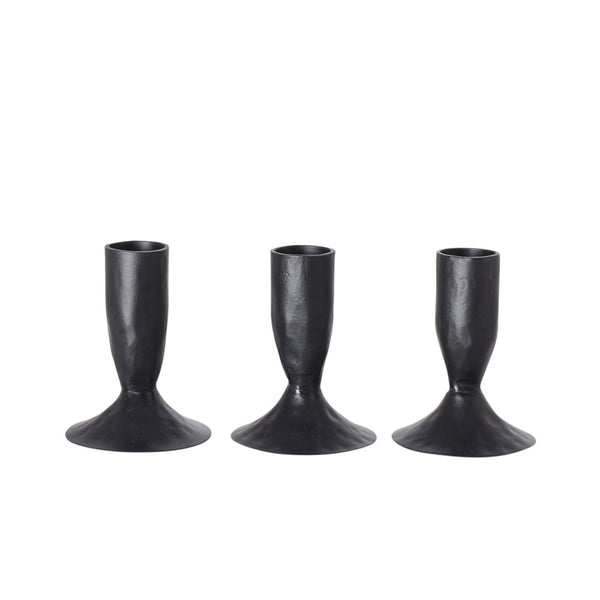 3.5" Iron Candleholders in Black