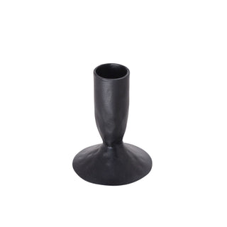 Single CG Hunter 3.5" Iron Candleholder in Black showcasing its minimalist design and sturdy base, perfect for enhancing elegant interiors.