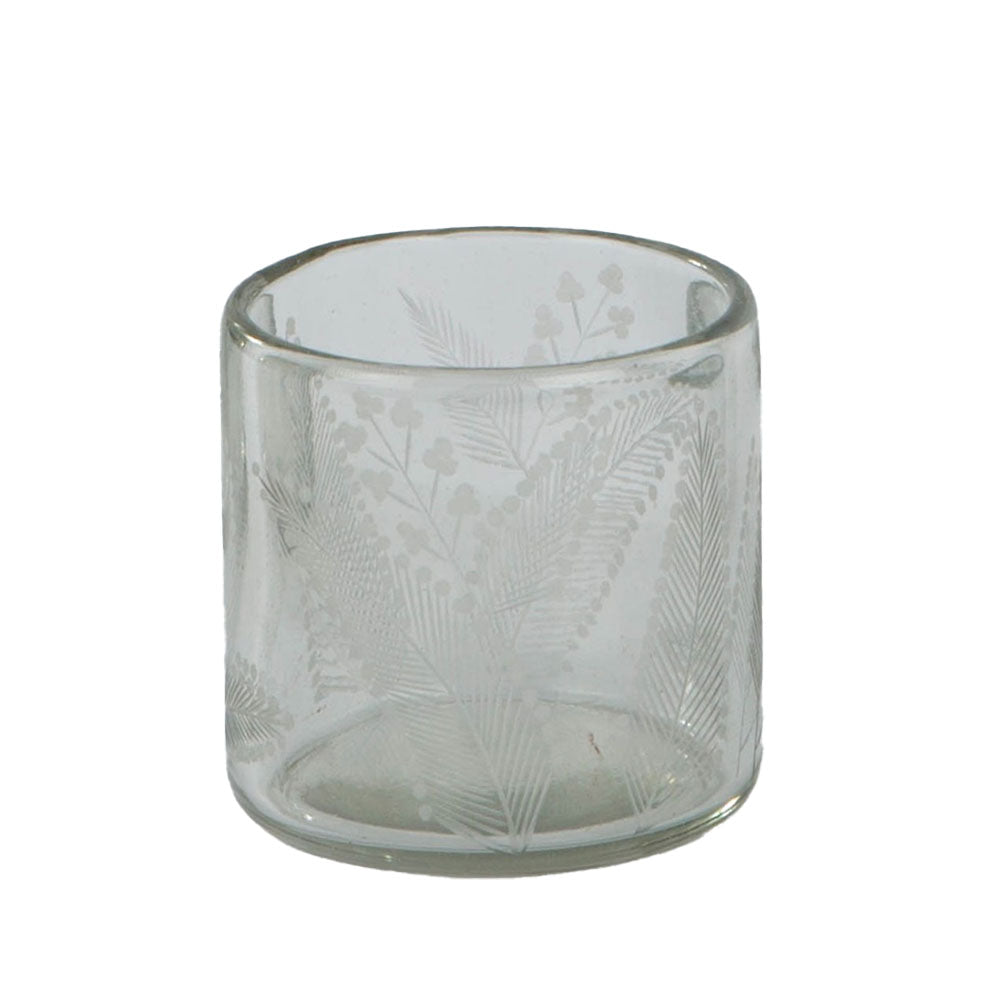 Etched Glass Candleholders Set of 3