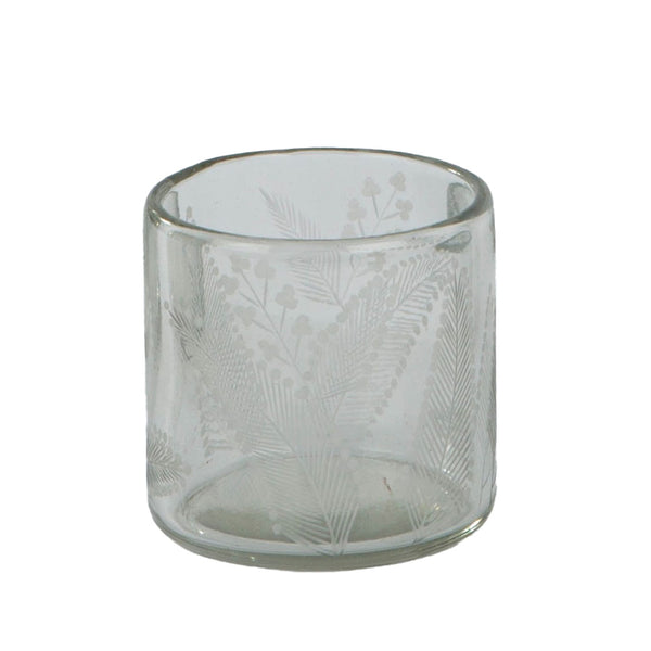 Etched Glass Candleholders Set of 3