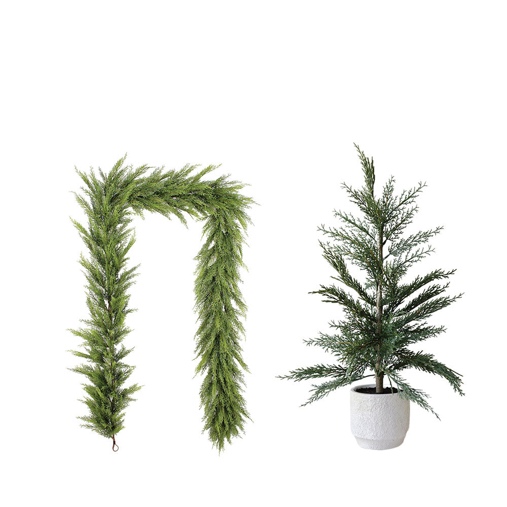 Cedar Tree & Garland – Festive Seasonal Pair – CG Hunter