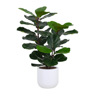 Luxurious 3' Faux Potted Fiddle Leaf Fig Tree by CG Hunter, featuring lush green leaves in a sleek pot, perfect for upscale home decor.