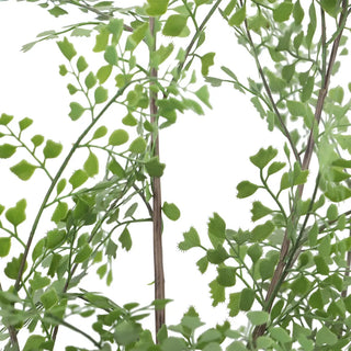 Detail of faux maidenhair fern stems and delicate foliage