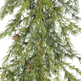 Lush 9' Artificial Pine Garland with Pinecones by CG Hunter, showcasing detailed green foliage and natural pinecone accents, ideal for luxurious holiday decor.
