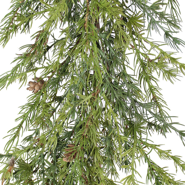 9' Artificial Pine Garland with Pinecones