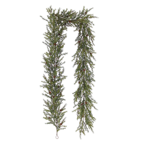 9' Artificial Pine Garland with Pinecones