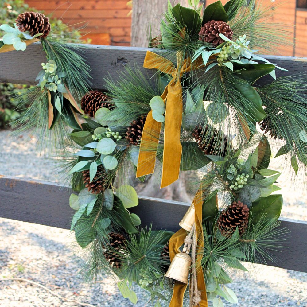 Lifelike 6' Magnolia, Eucalyptus, Pinecone & Needle Pine Garland - Elegant Seasonal Decor