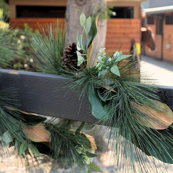 Lifelike 6' Magnolia, Eucalyptus, Pinecone & Needle Pine Garland - Elegant Seasonal Decor