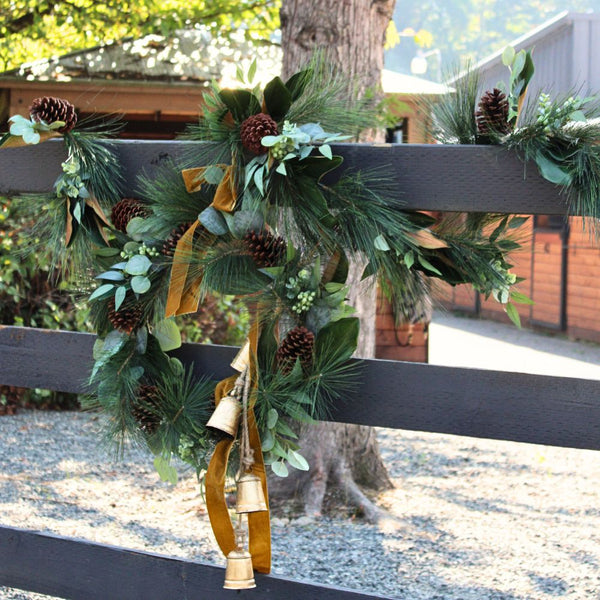 Lifelike 6' Magnolia, Eucalyptus, Pinecone & Needle Pine Garland - Elegant Seasonal Decor