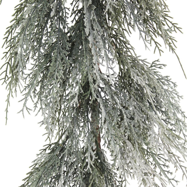 9' Flocked Cedar Garland