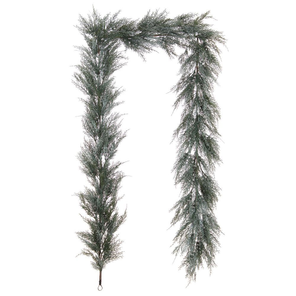 9' Flocked Cedar Garland