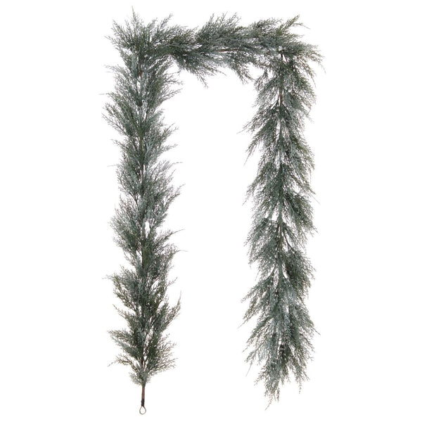 9' Flocked Cedar Garland