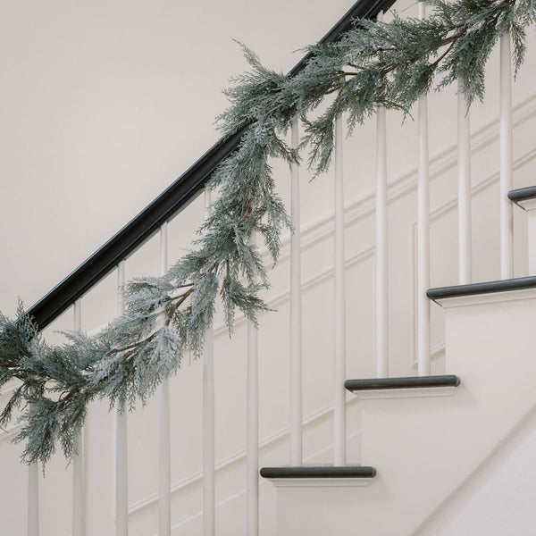 9' Flocked Cedar Garland