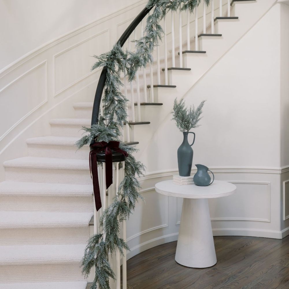 9' Flocked Cedar Garland