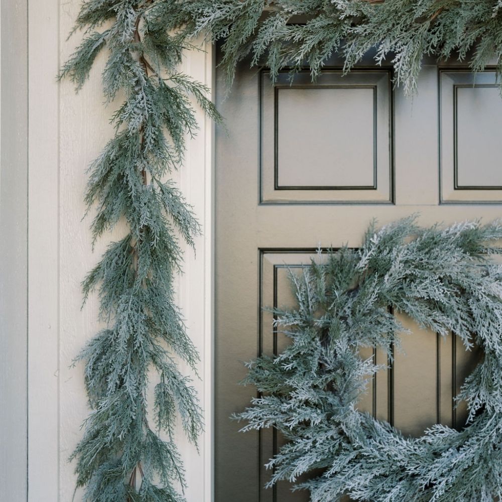 9' Flocked Cedar Garland