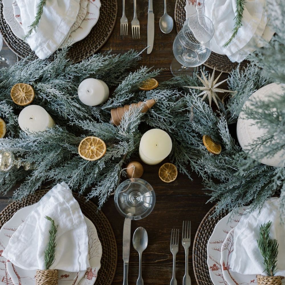 9' Flocked Cedar Garland