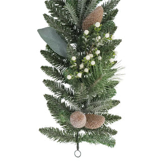 9' Flocked Woodland Pine & Berry Garland