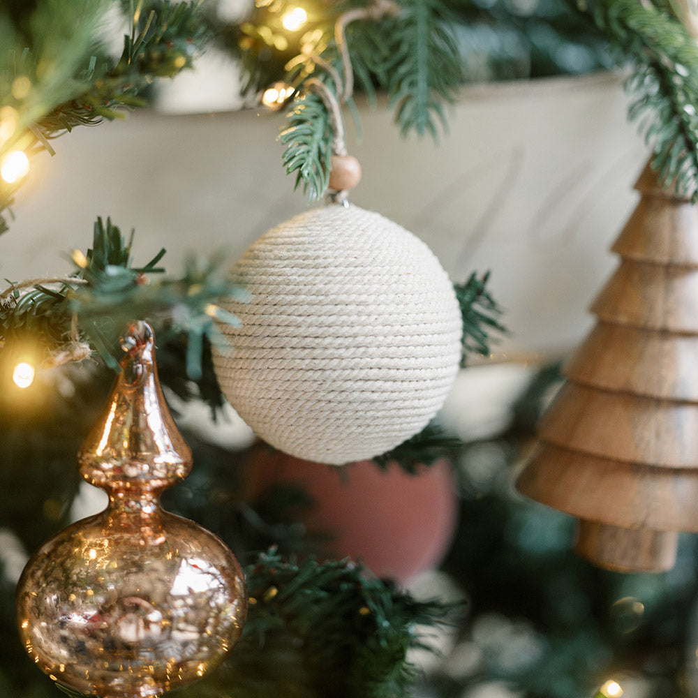 Natural Jute Wrapped Christmas Ornaments