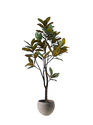 7' Artificial Magnolia Tree by CG Hunter displayed in an elegant round gray pot, embodying nature-inspired luxury for sophisticated interiors.