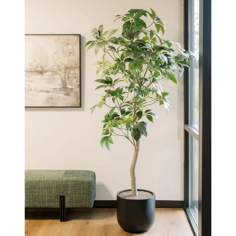 artificial indoor potted plants Faux Potted Money Tree, 7 ft