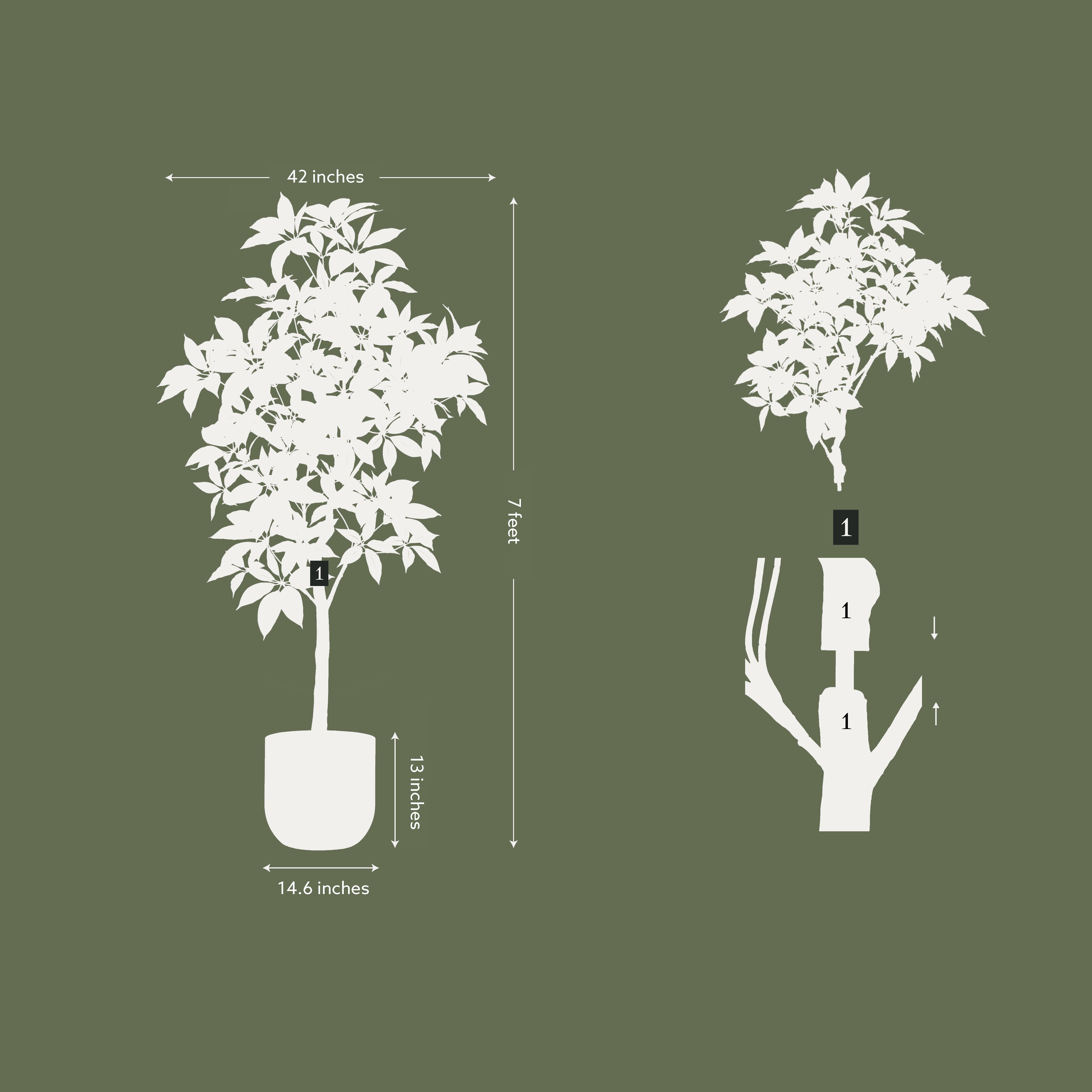 artificial money tree plant Faux Potted Money Tree, 7 ft