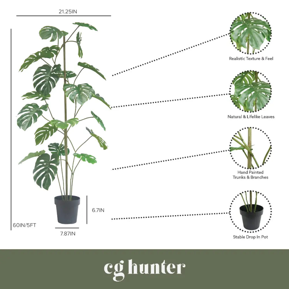 artificial monstera leaf 60" Artificial Monstera Tree