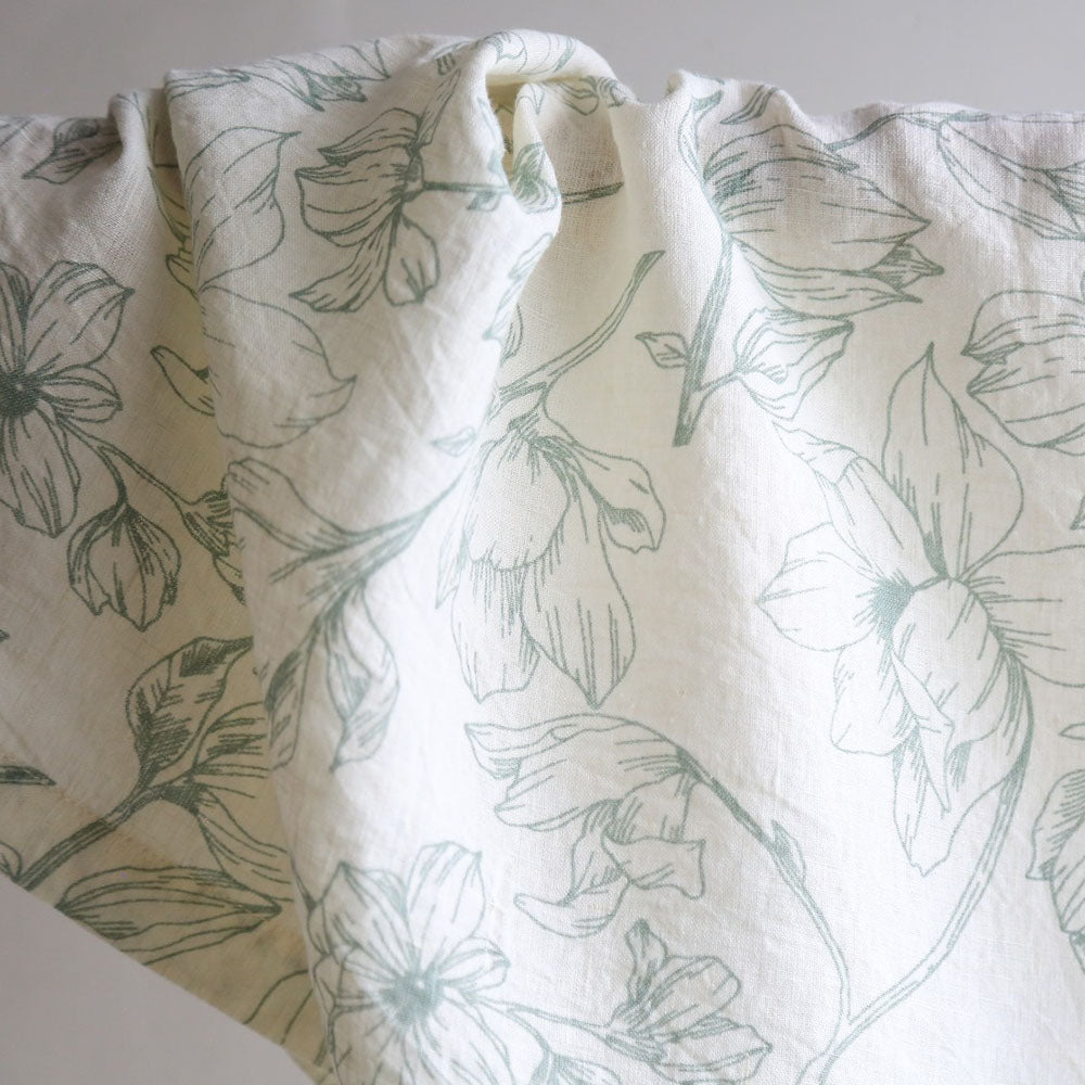 Grey and Green Lilies Napkins Set of 4