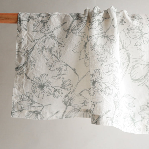 Grey and Green Lilies Napkins Set of 4