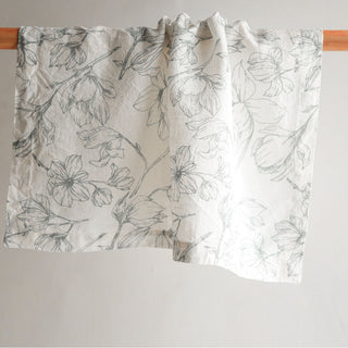 Elegant CG Hunter Grey and Green Lilies Napkins displaying beautiful floral patterns, perfect for enhancing your dining decor.
