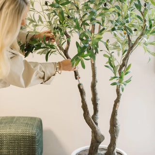7.5' Faux Potted Olive Tree