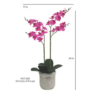 Artificial 2-Stem Phalaenopsis Pink Orchid