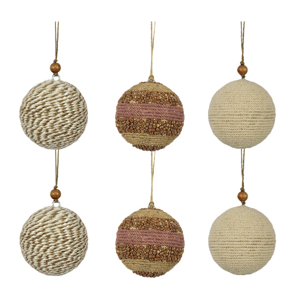 Natural Jute Wrapped Christmas Ornaments